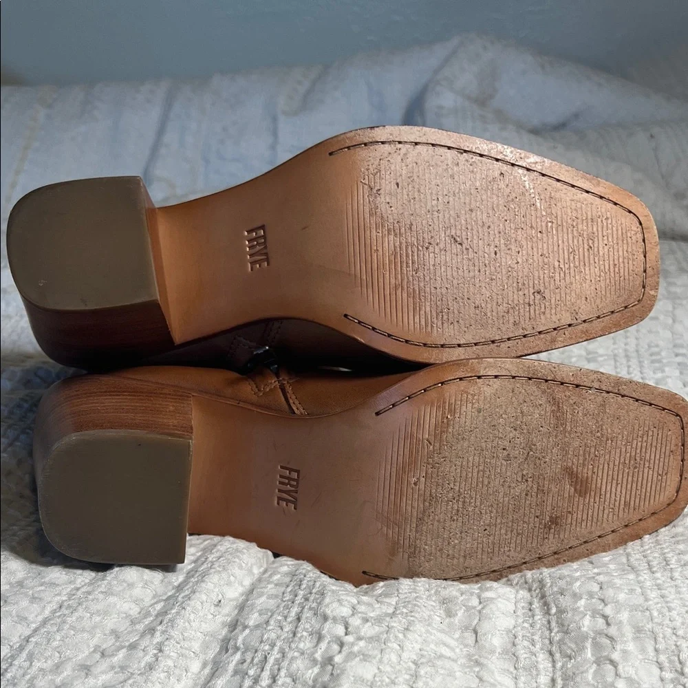 Frye women Tan Leather Ankle Booties - Picture 6 of 8